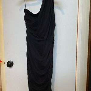One Shoulder Black Cocktail Dress